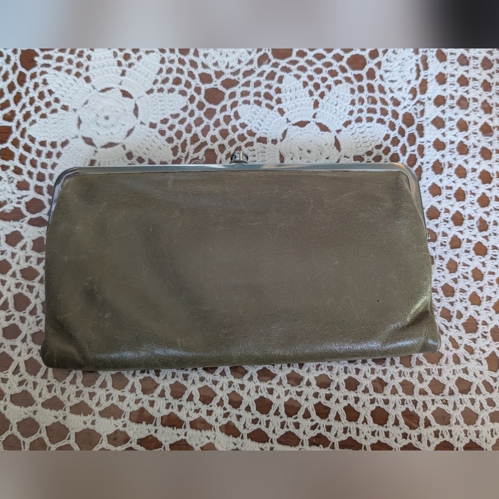 Sold Hobo International - Lauren Double Kisslock Leather Wallet Distressed